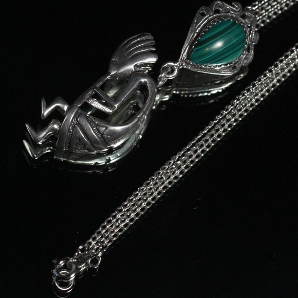 LIBERTY EE STERLING SILVER SOUTHWEST KOKOPELLI NECKLACE - Picture 4 of 10